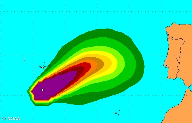 Gordon já baixou para categoria I e deverá passar entre as ilhas de São Miguel e Santa Maria – Imagem 1
