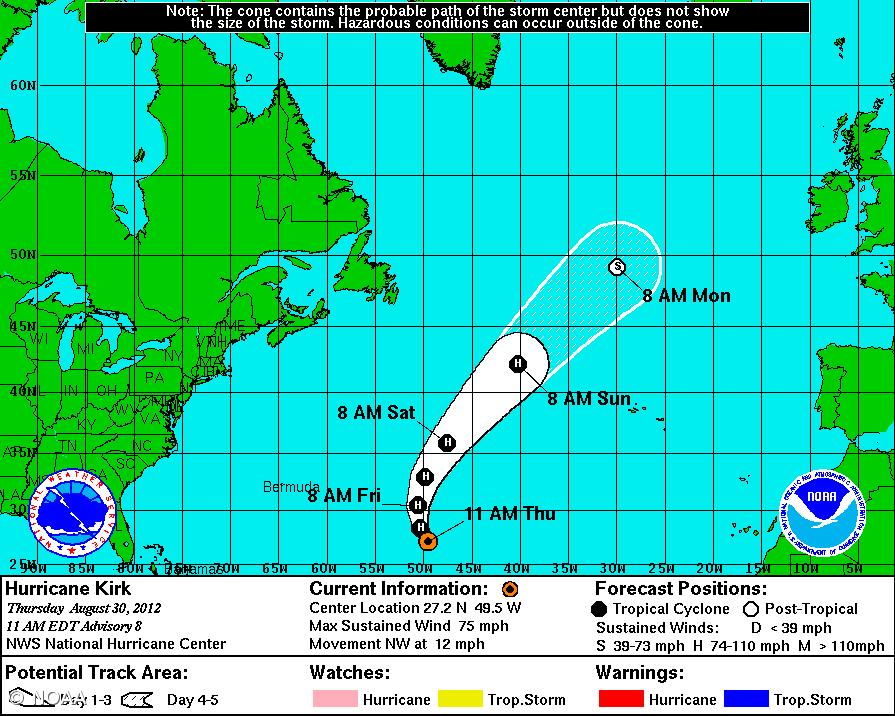 Furacão "Kirk", o 5.º da época, toma forma no Atlântico – Imagem 1