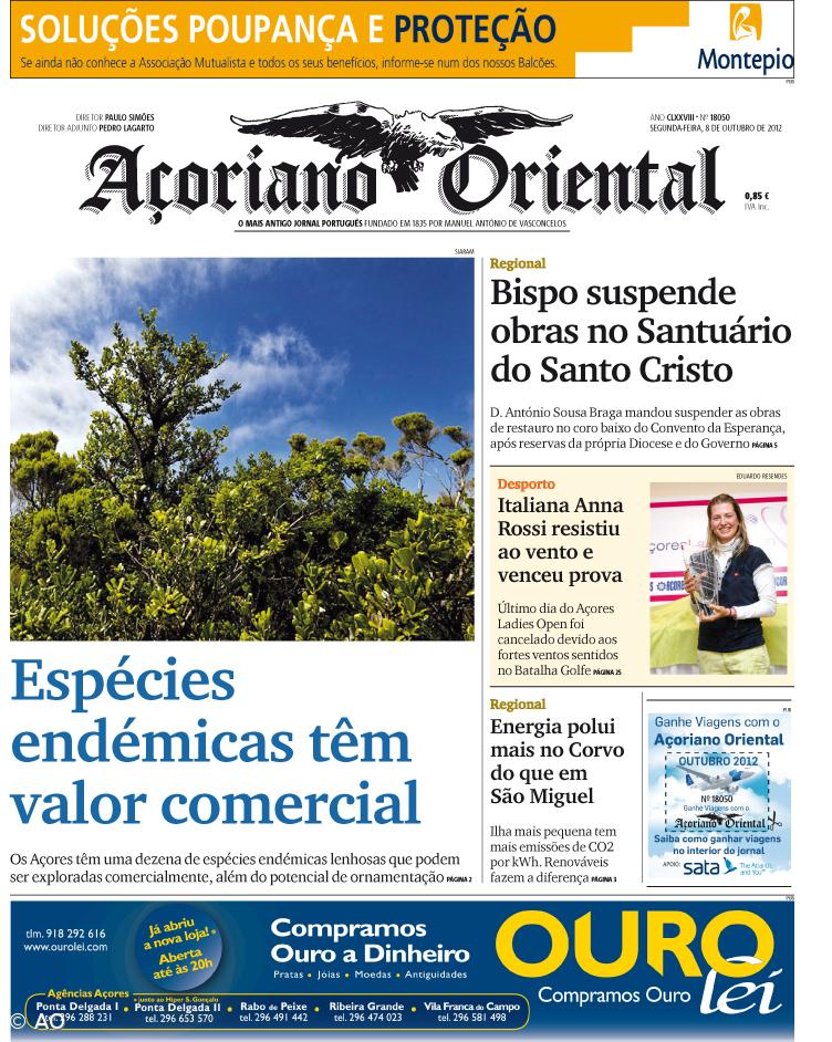 "Espécies endémicas têm valor comercial" é a manchete do Açoriano Oriental – Imagem 1