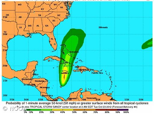 Haiti sob alerta laranja devido a fortes chuvas causadas pela tempestade tropical "Sandy" – Imagem 1