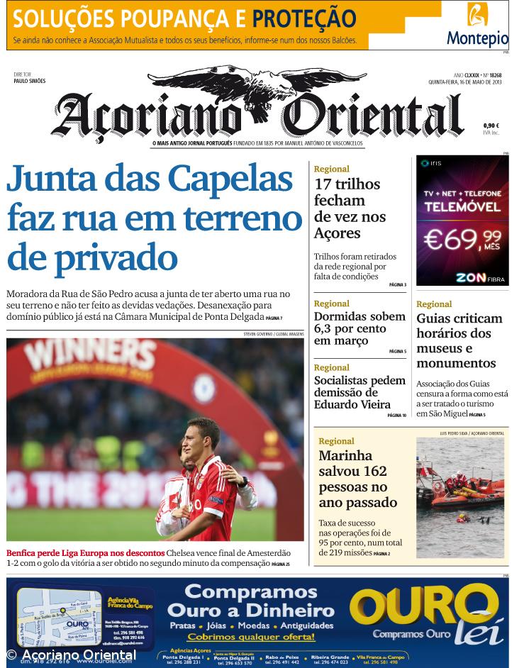 "Junta das Capelas faz rua em terreno de privado" é a manchete do Açoriano Oriental – Imagem 1