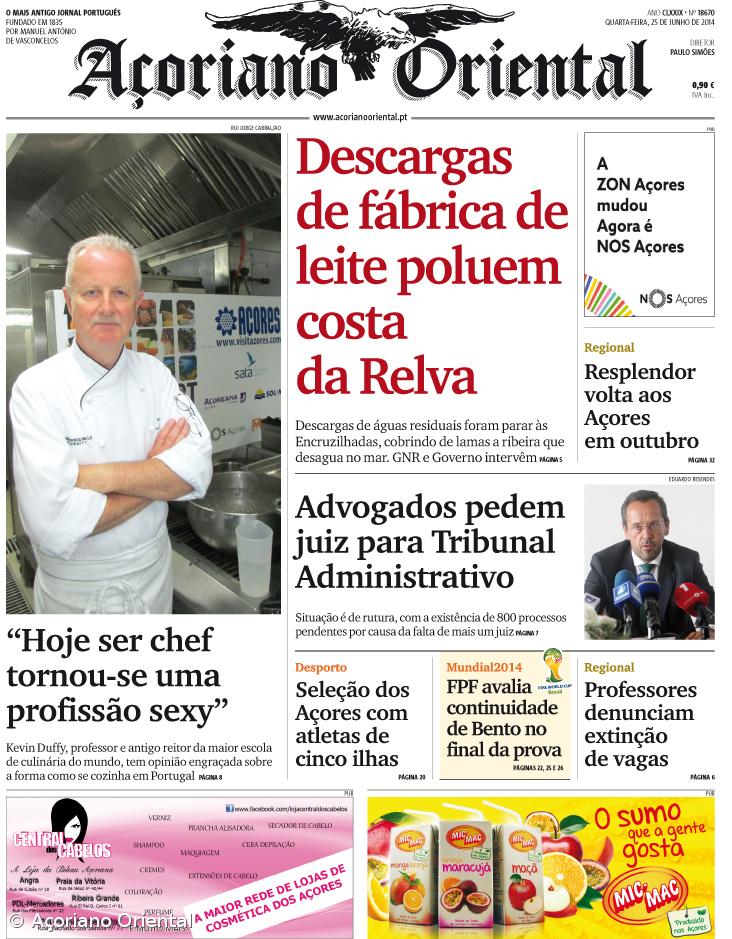 "Descargas de fábrica de leite poluem costa da Relva" é a manchete do Açoriano Oriental – Imagem 1