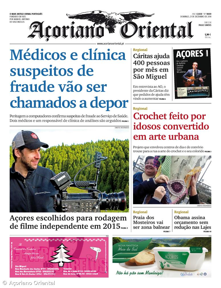 "Médicos e clínica suspeitos de fraude vão ser chamados a depor" é a manchete do Açoriano Oriental – Imagem 1