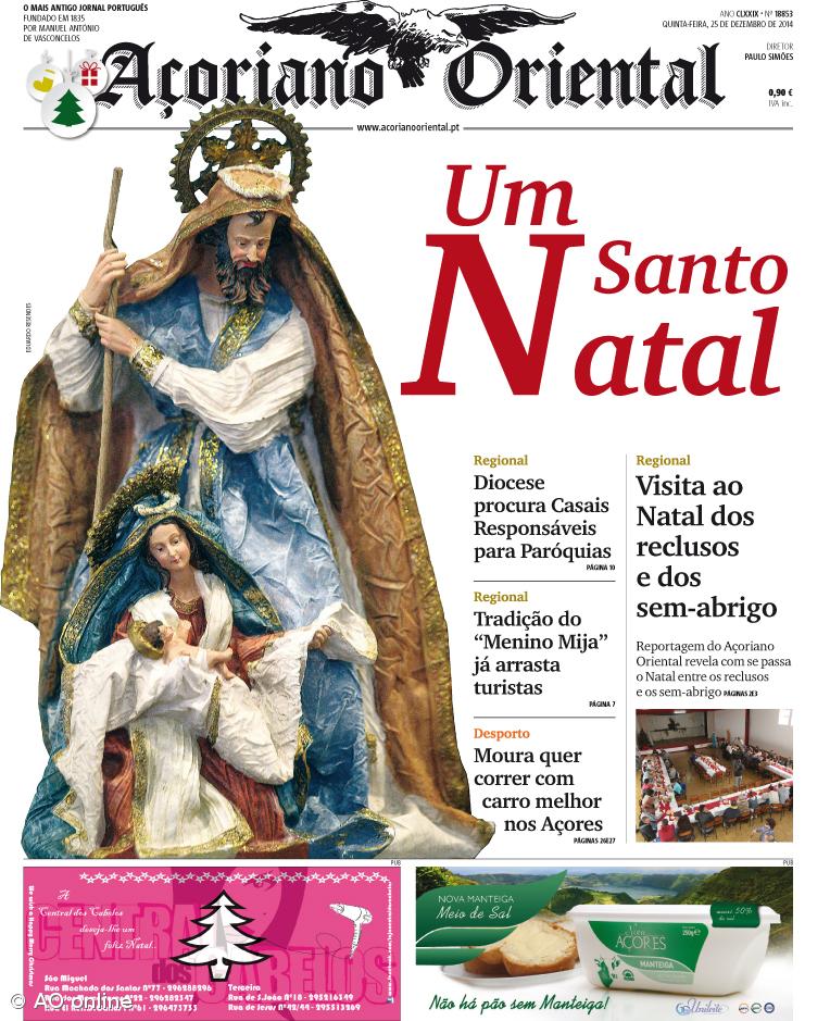 "Visita ao Natal dos reclusos e dos sem-abrigo" é a manchete do Açoriano Oriental – Imagem 1