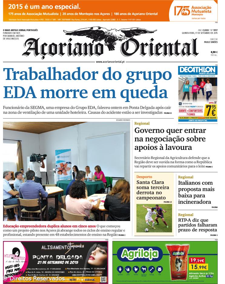 Trabalhador do grupo EDA morre em queda – Imagem 1