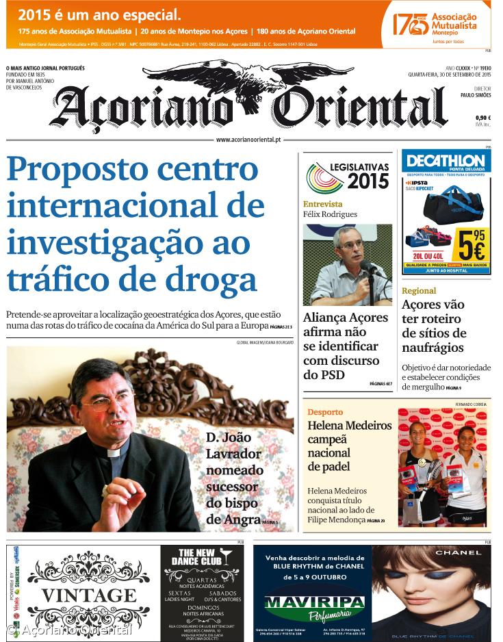 "Proposto centro internacional de investigação ao tráfico de droga" é a manchete do Açoriano Oriental – Imagem 1