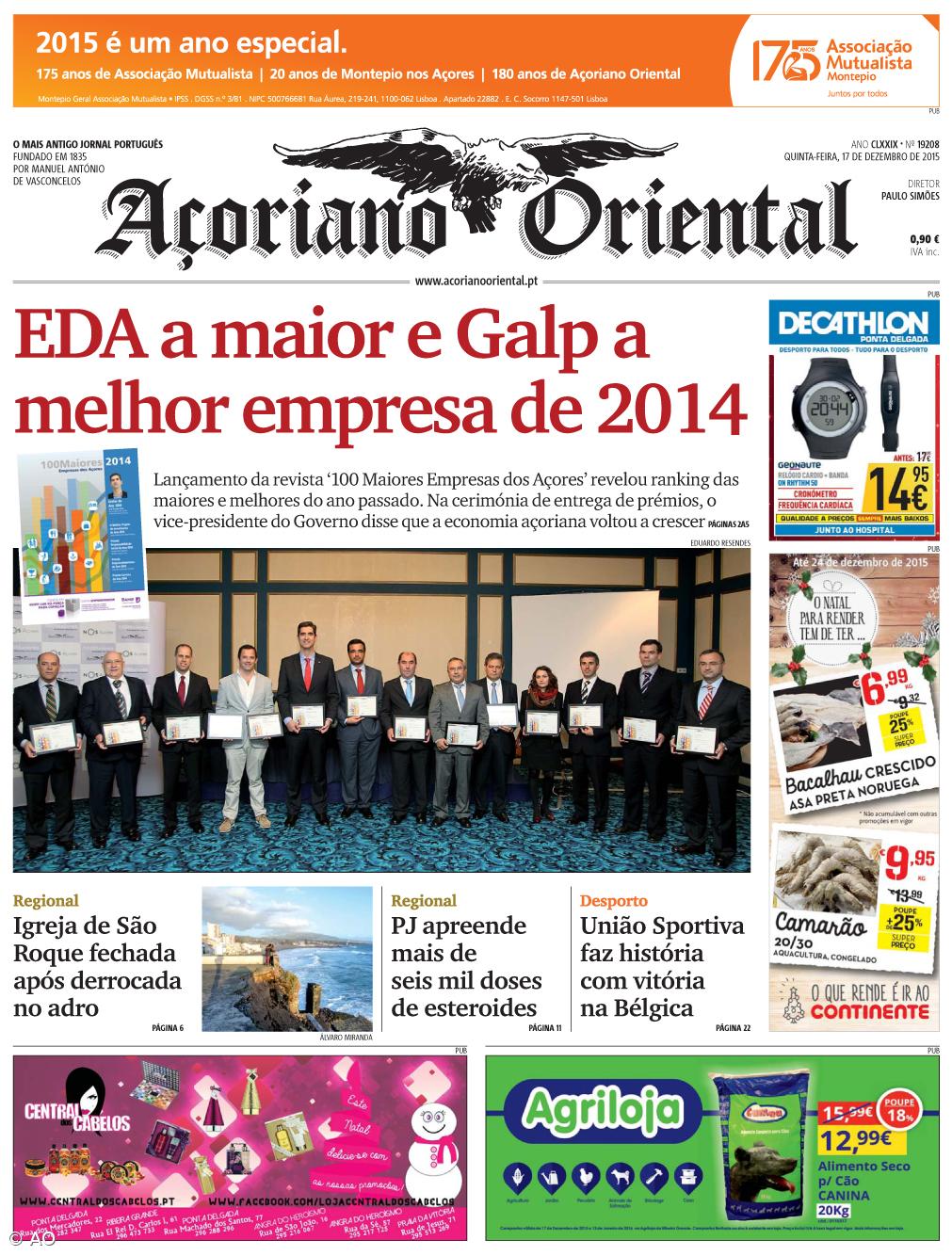 EDA a maior e Galp a melhor empresa de 2014 – Imagem 1