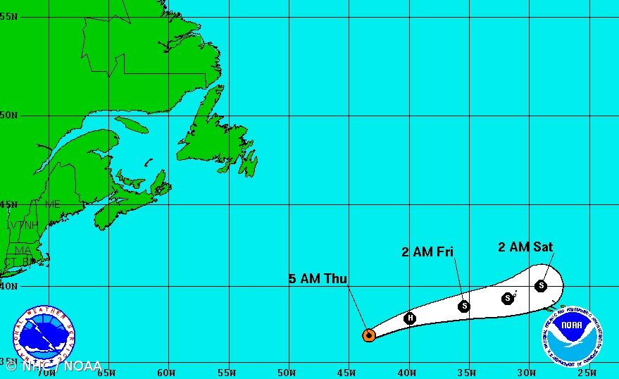 Tempestade tropical Gaston deve atingir os Açores a partir das 12H00 de sexta-feira – Imagem 1