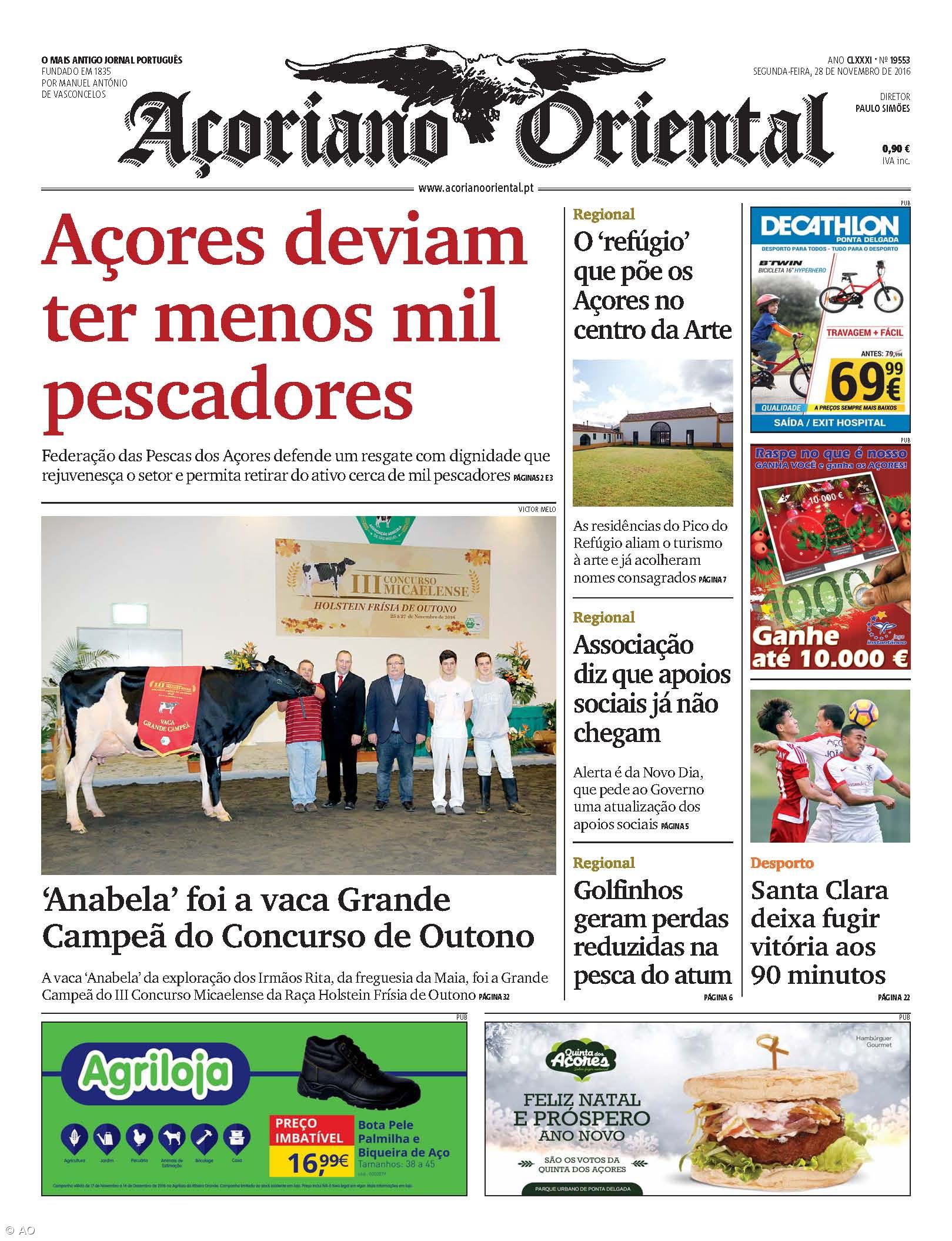 "Açores deviam ter menos mil pescadores" é a manchete do Açoriano Oriental – Imagem 1