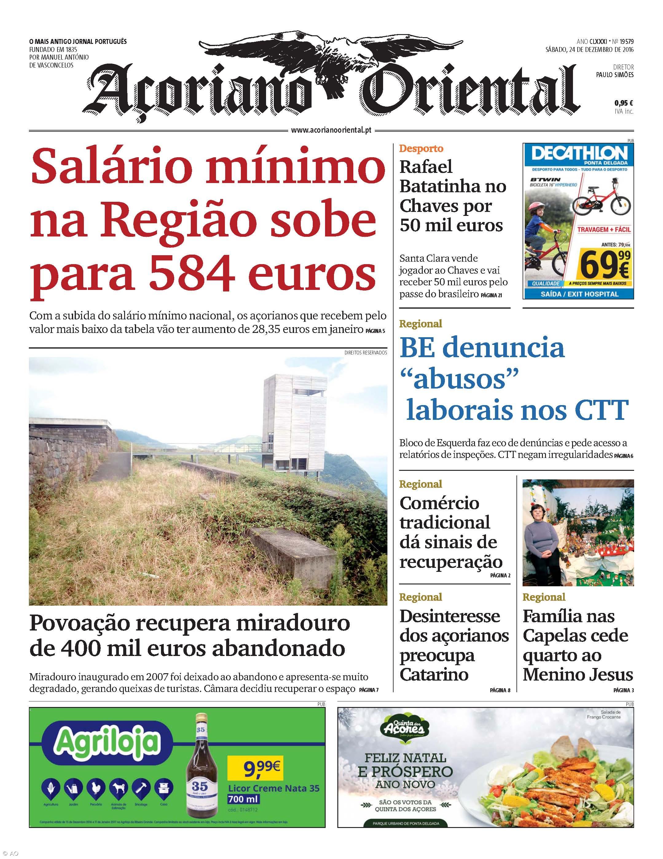 Salário mínimo na Região sobe para 584 euros – Imagem 1