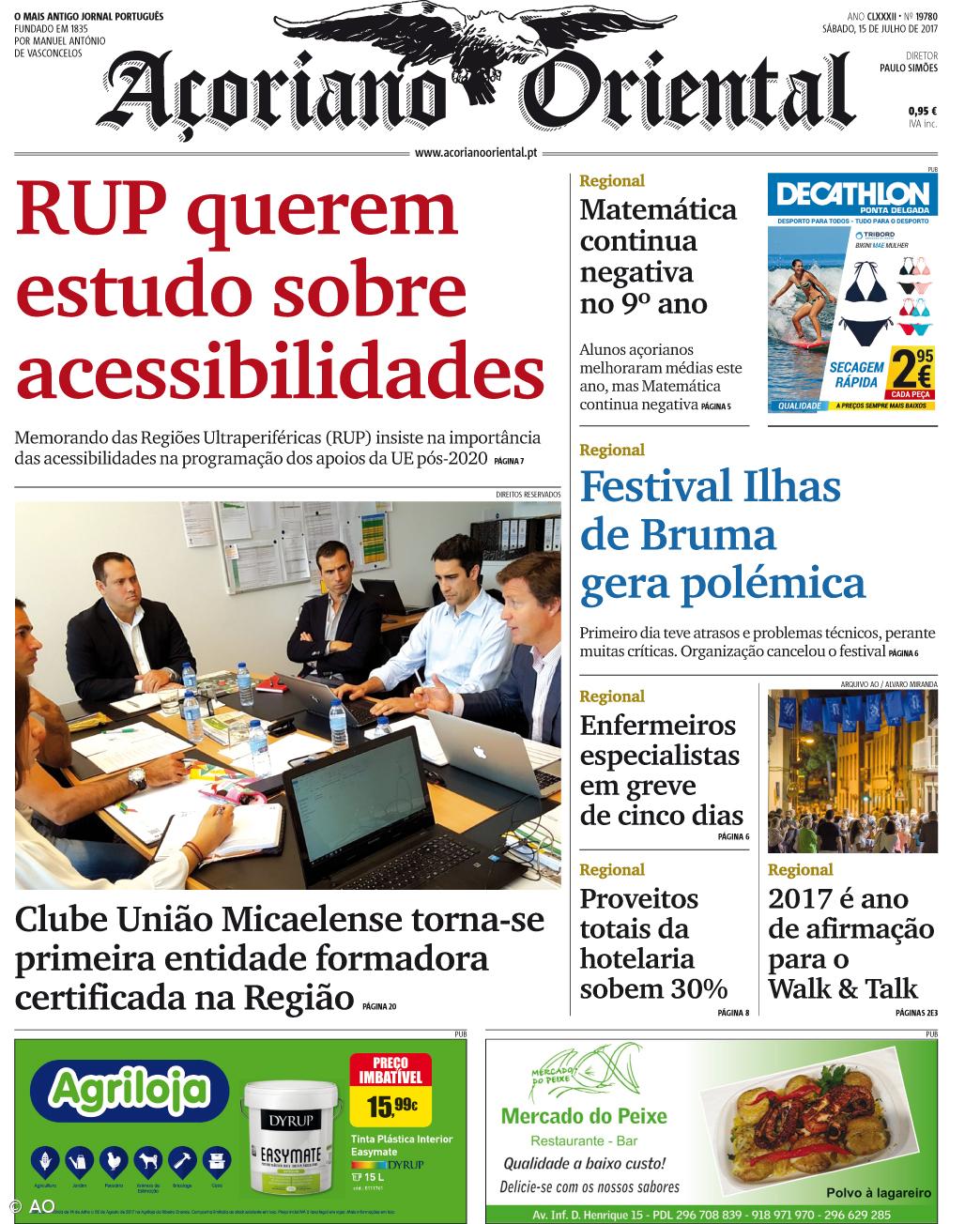 "RUP querem estudo sobre acessibilidades" é a manchete do Açoriano Oriental – Imagem 1