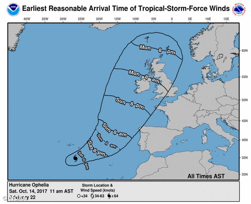 Furacão Ophelia sobe para categoria 3 – Imagem 1