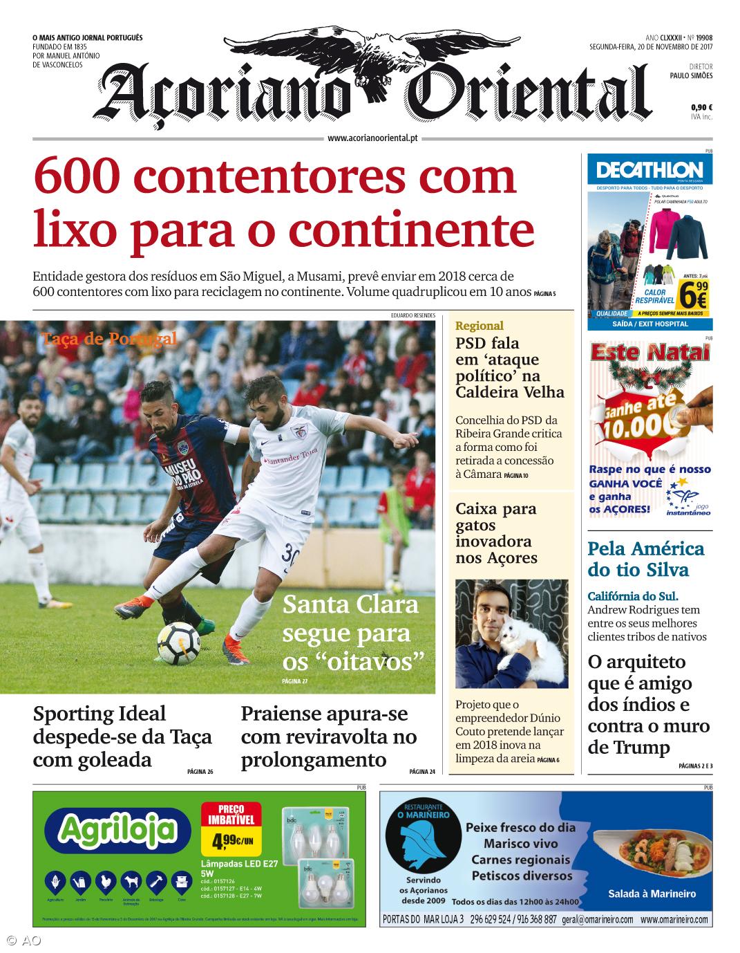 "600 contentores com lixo para o continente" é a manchete do Açoriano Oriental – Imagem 1