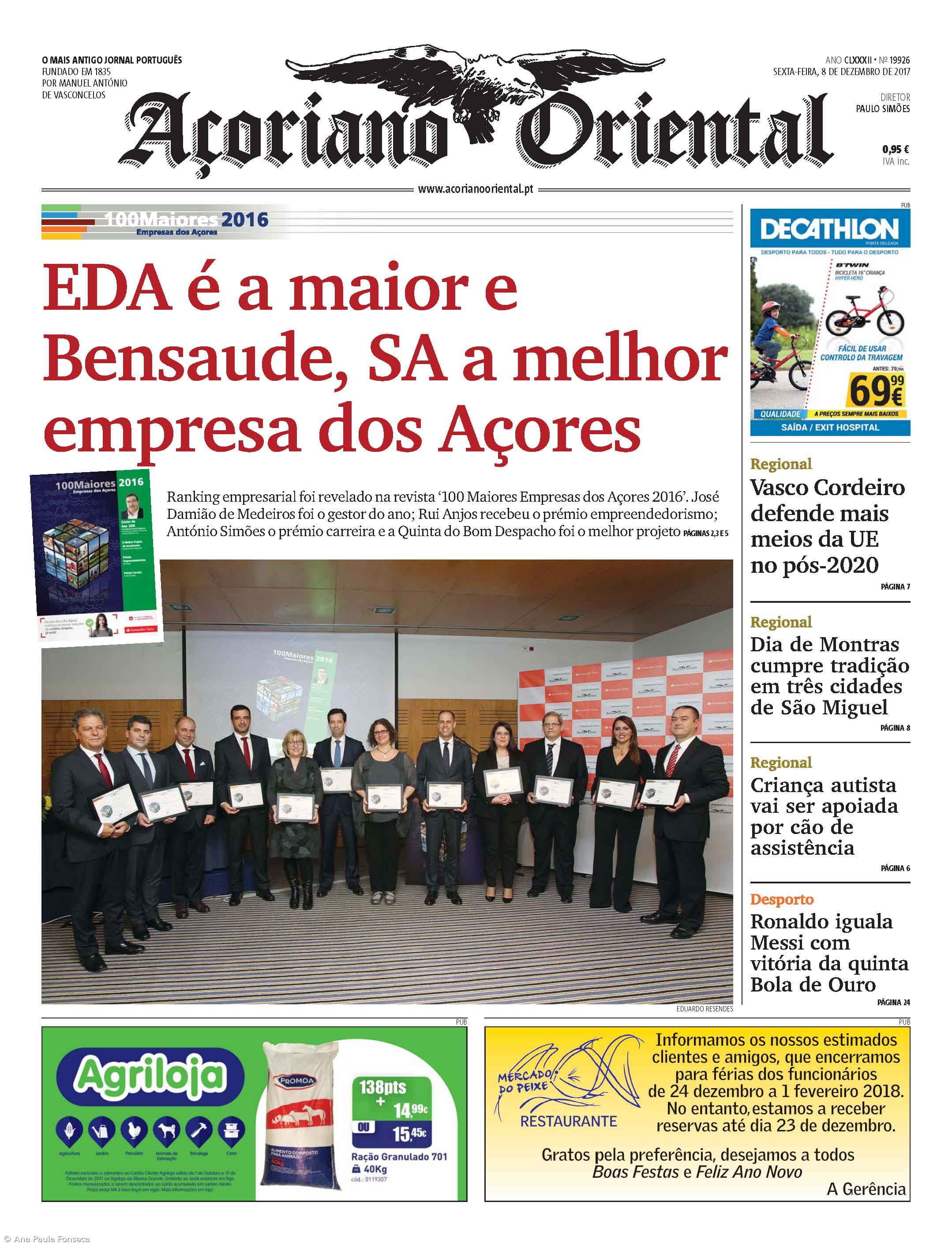 EDA é a maior e Bensaude, SA a melhor empresa dos Açores – Imagem 1