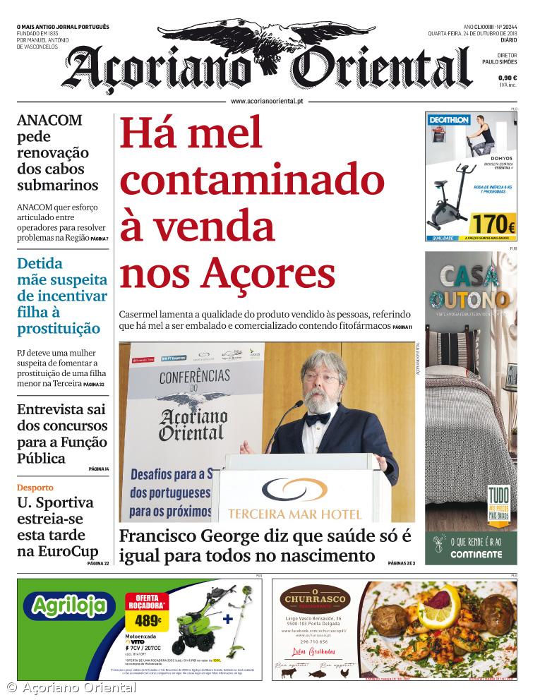 "Há mel contaminado à venda nos Açores" é a manchete do Açoriano Oriental – Imagem 1