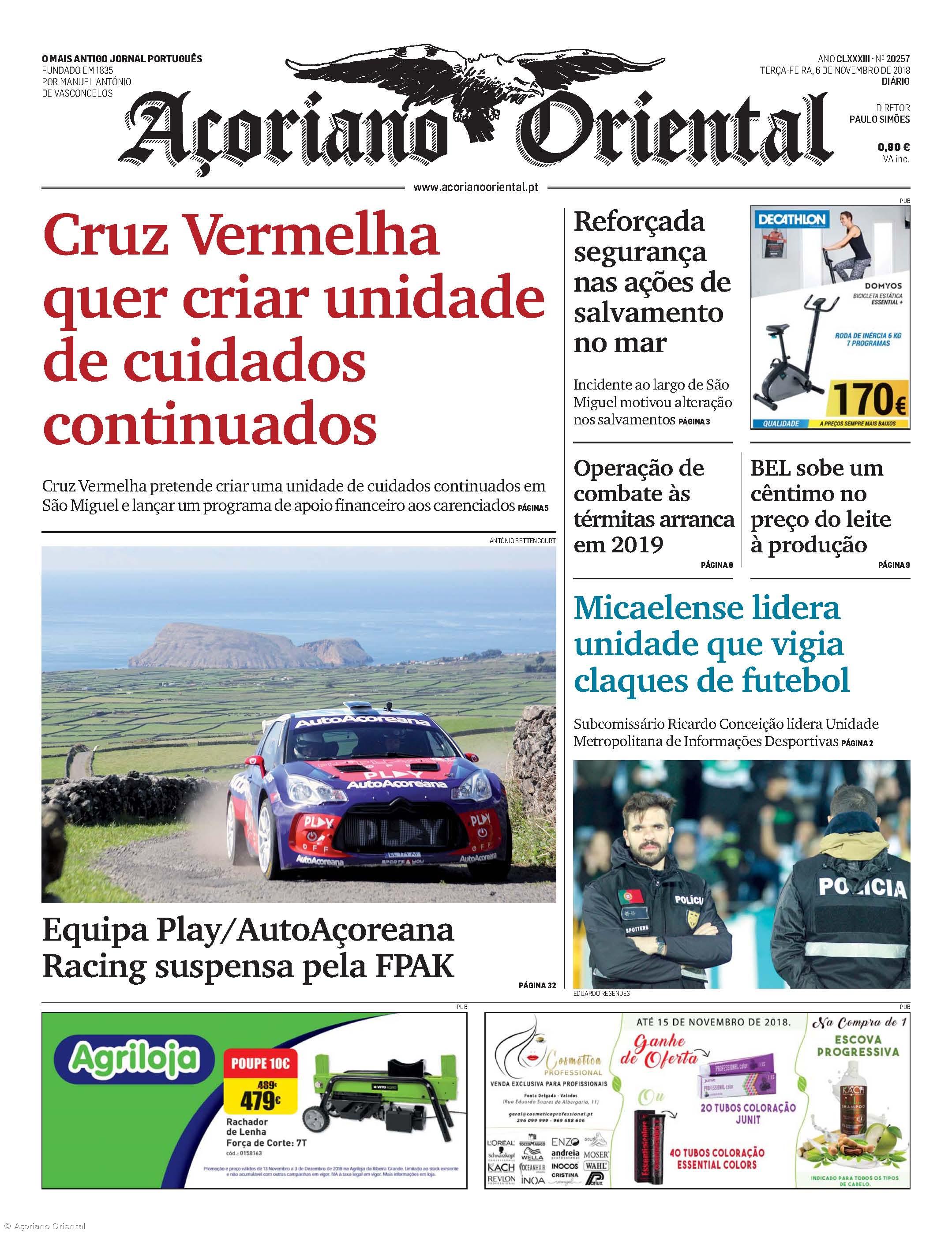 "Cruz Vermelha quer criar unidade de cuidados continuados" é a manchete do Açoriano Oriental – Imagem 1