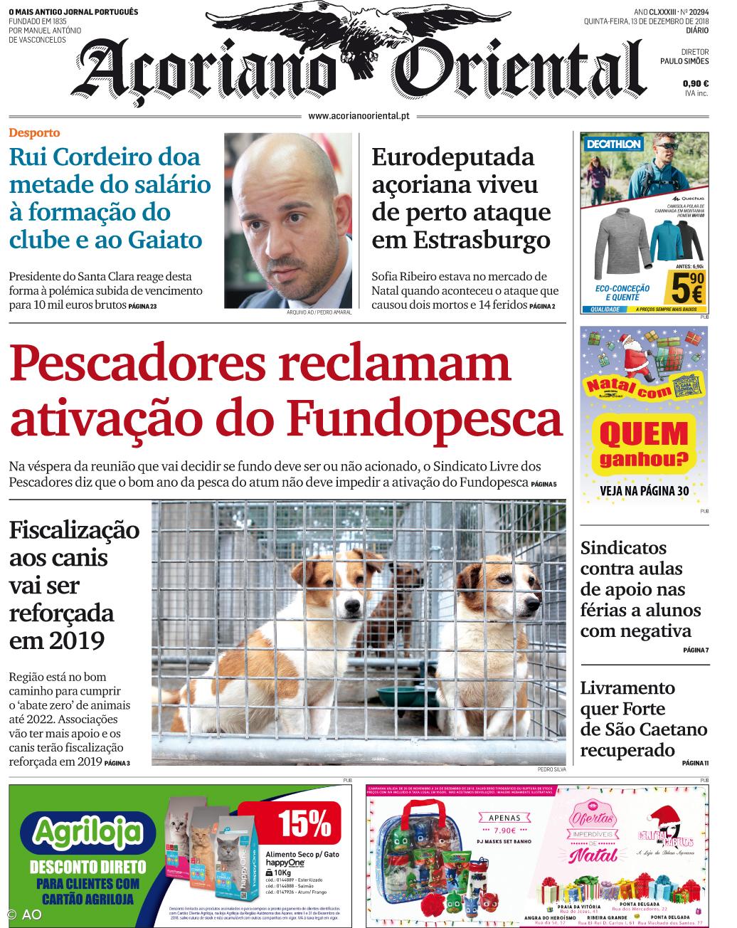 "Pescadores reclamam ativação do Fundopesca" é a manchete do Açoriano Oriental – Imagem 1