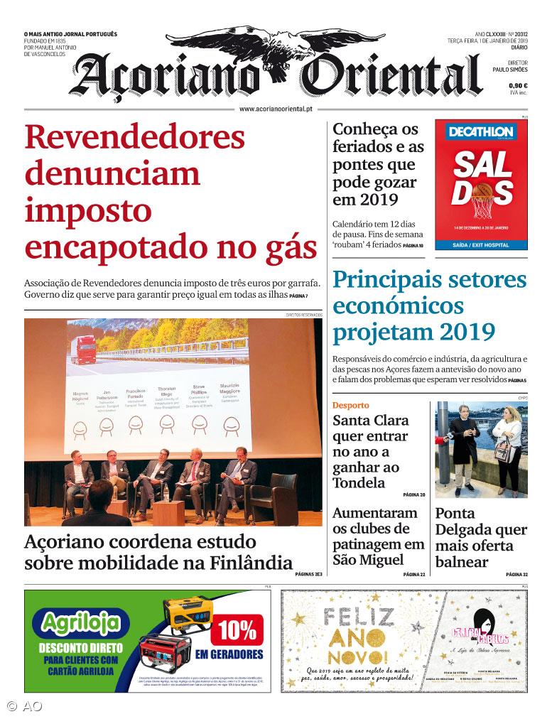 "Revendedores denunciam imposto encapotado no gás" é a manchete do Açoriano Oriental – Imagem 1