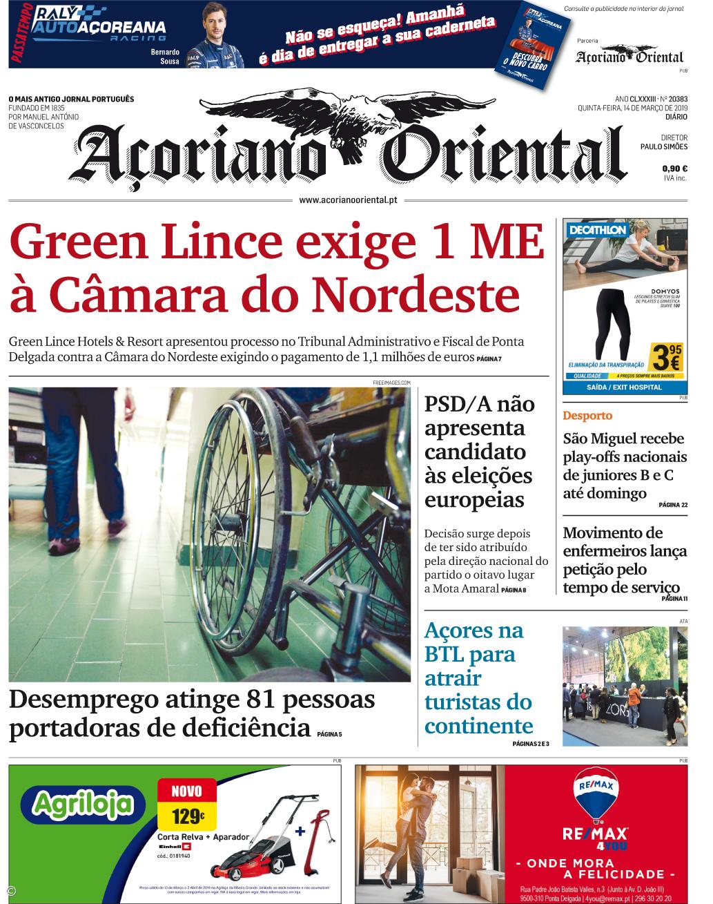 "Green Lince exige 1 ME à Câmara do Nordeste" – Imagem 1