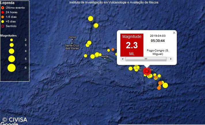 Quinto sismo sentido em São Miguel desde a tarde de terça-feira – Imagem 1