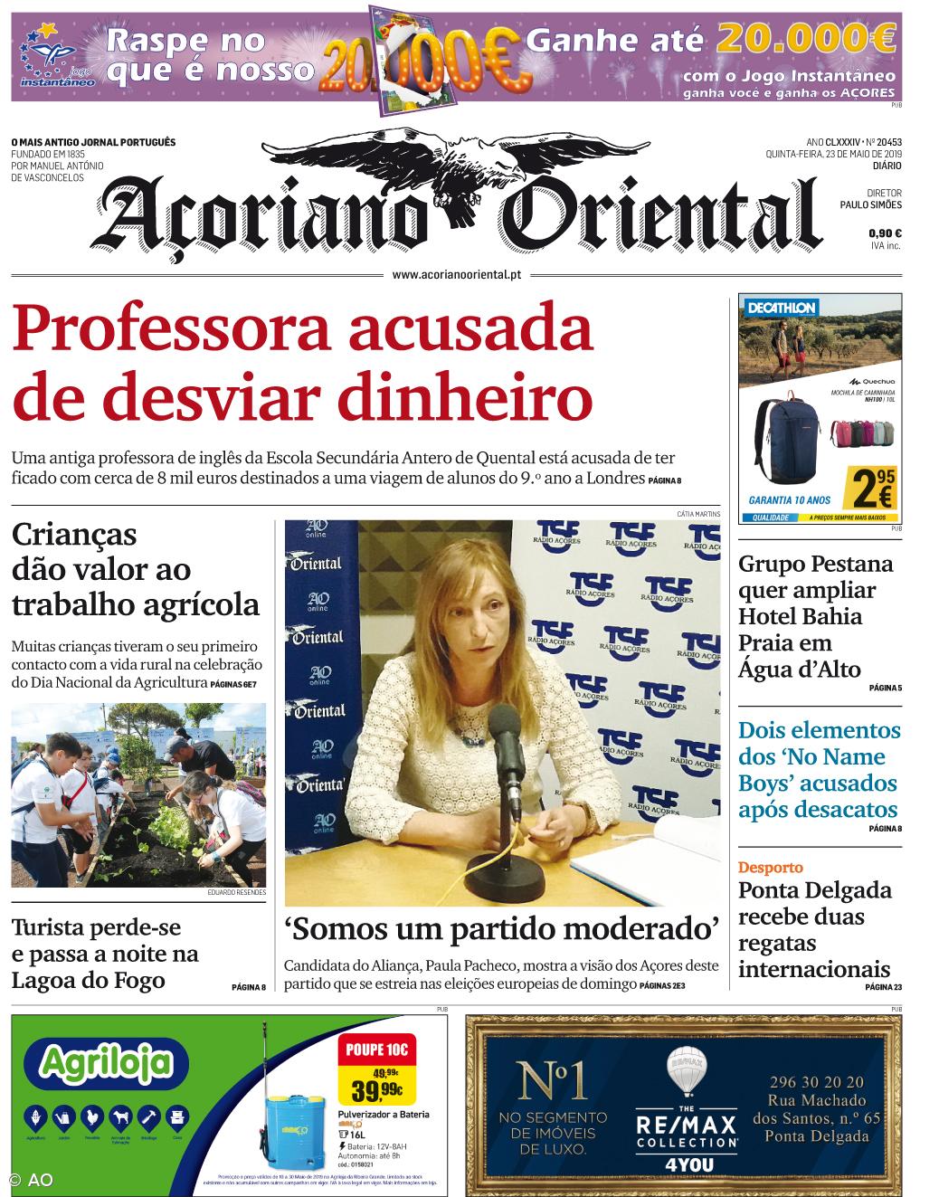 "Professora acusada de desviar dinheiro" é a manchete do Açoriano Oriental – Imagem 1