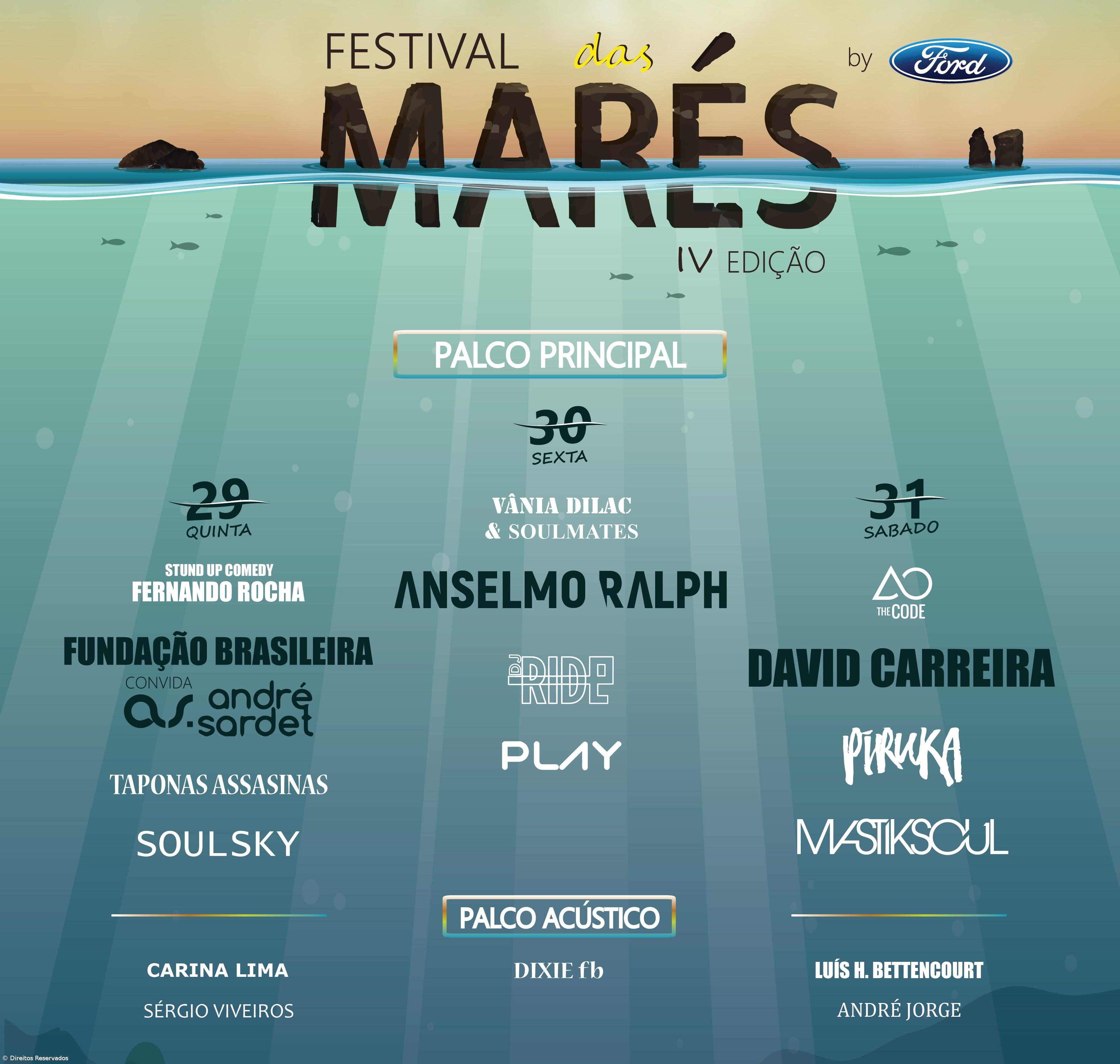 David Carreira, Anselmo Ralph, André Sardet e Banda Fundação Brasileira atuam na 4ª edição do Festival das Marés – Imagem 1