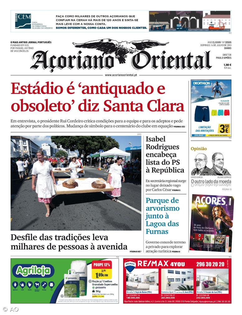 "Estádio é 'antiquado e obsoleto' diz Santa Clara" é a manchete do Açoriano Oriental – Imagem 1