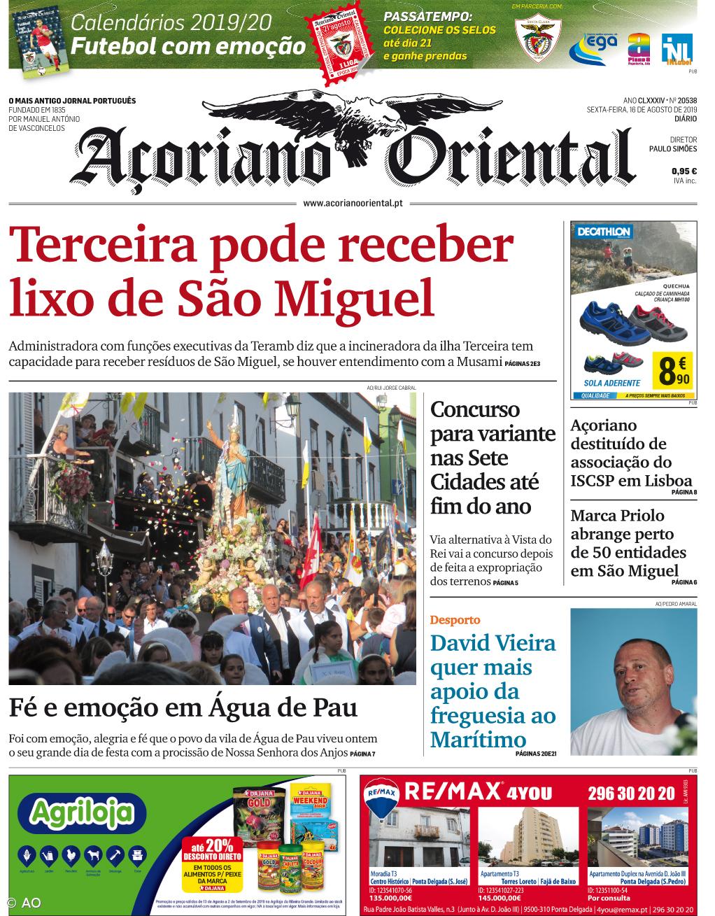 "Terceira pode receber lixo de São Miguel" é a manchete do Açoriano Oriental – Imagem 1