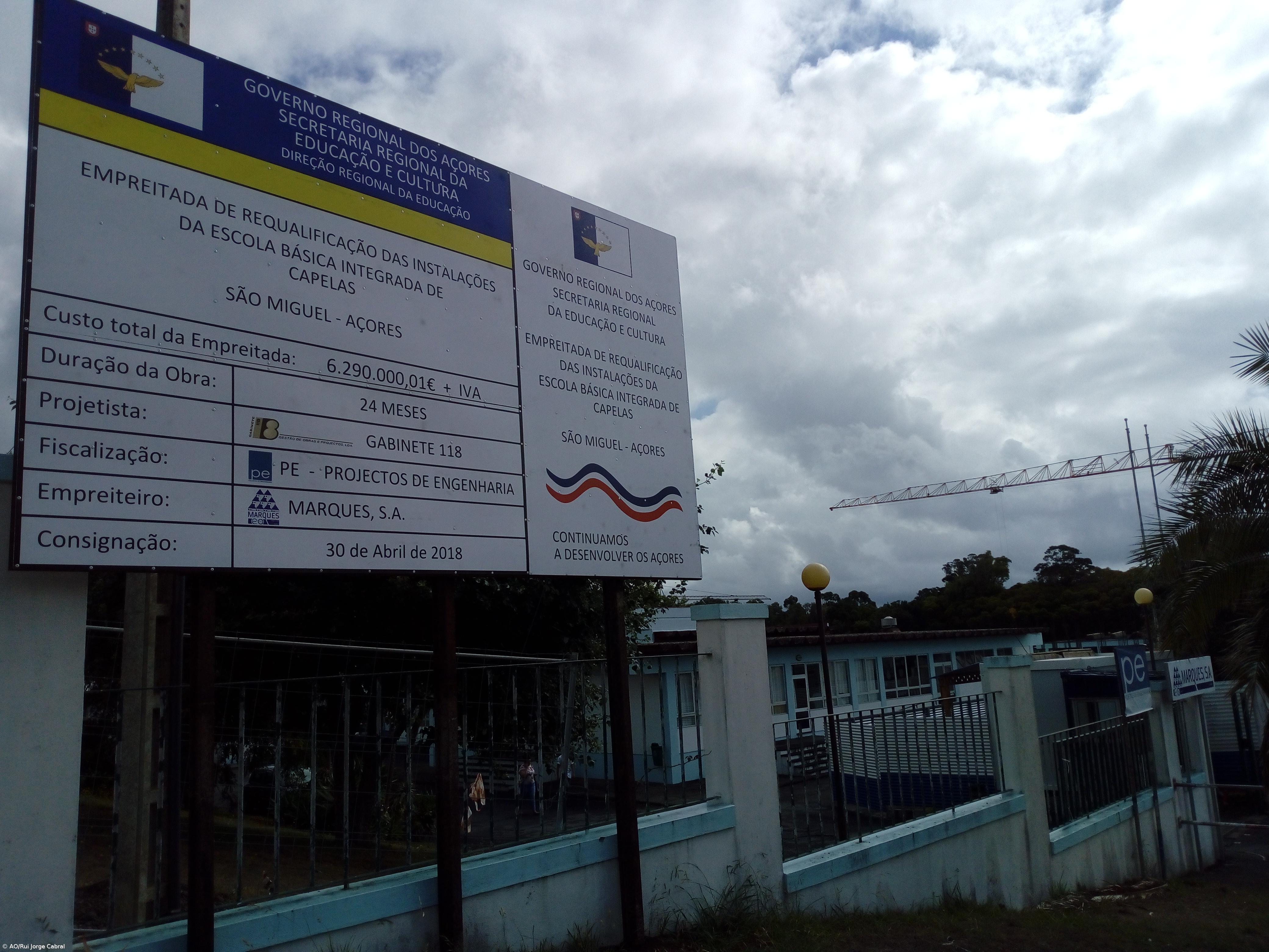 Escola Básica das Capelas ainda sem data para retoma das obras – Imagem 1