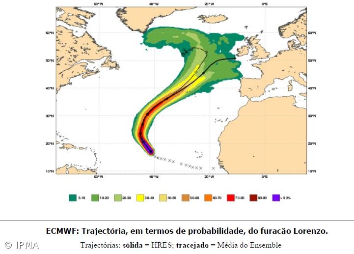 Furacão Lorenzo encontrava-se a 2600 km a sudoeste dos Açores – Imagem 1