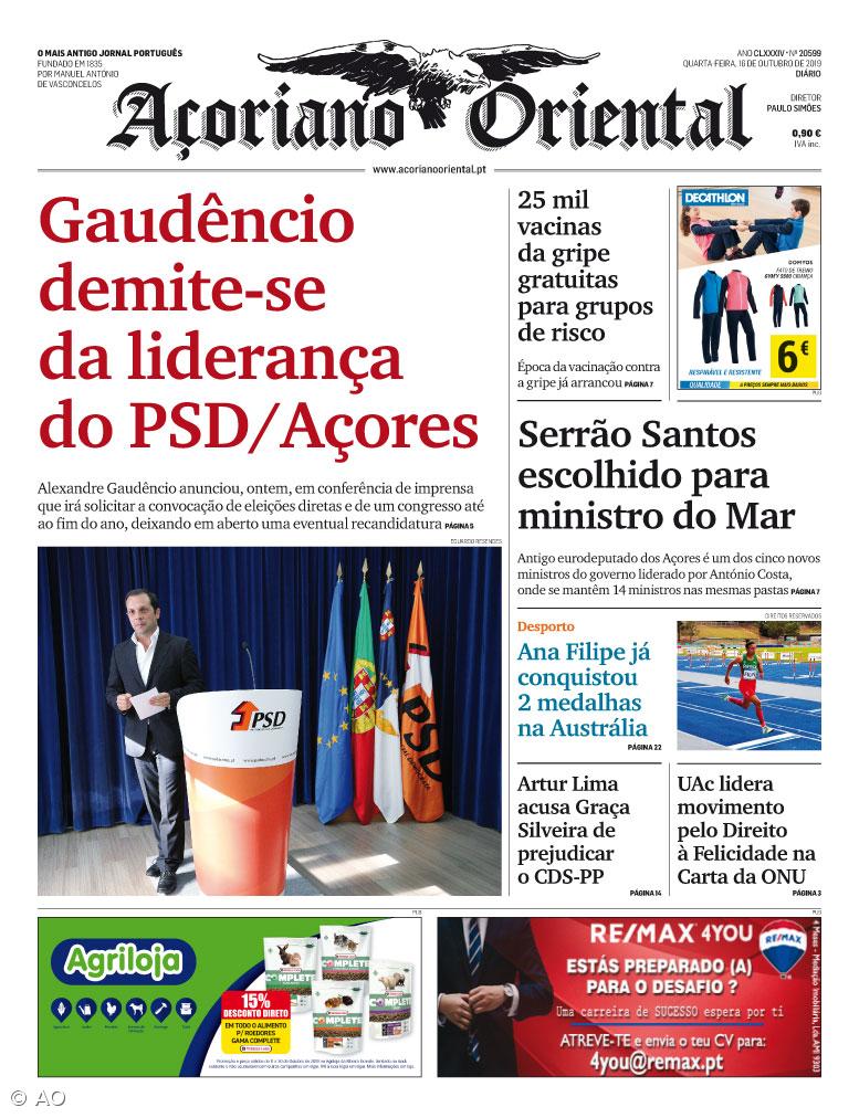 Gaudêncio demite-se da liderança do PSD/Açores – Imagem 1