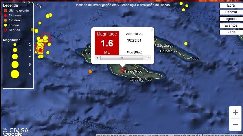 Sismo de magnitude 1,6 na escala de Richter sentido no Pico – Imagem 1