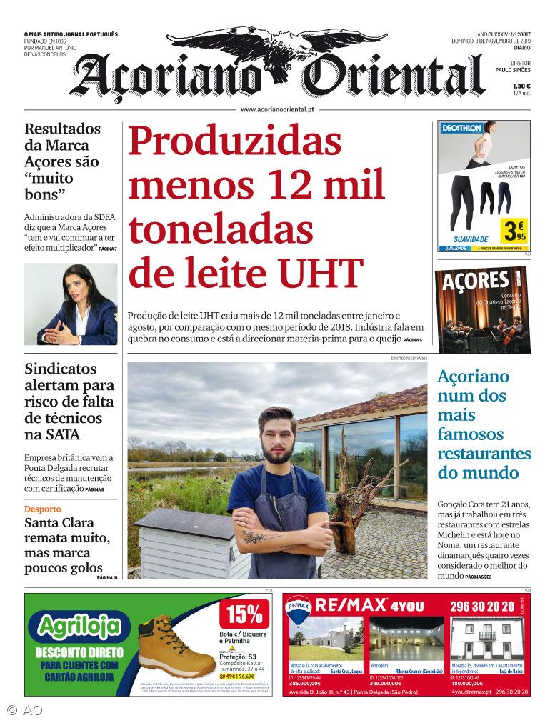 "Produzidas menos 12 mil toneladas de leite UHT" é a manchete do Açoriano Oriental – Imagem 1