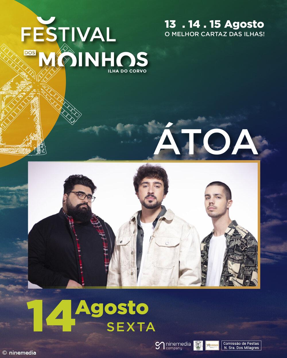 Banda Átoa no Festival dos Moinhos em agosto no Corvo – Imagem 1