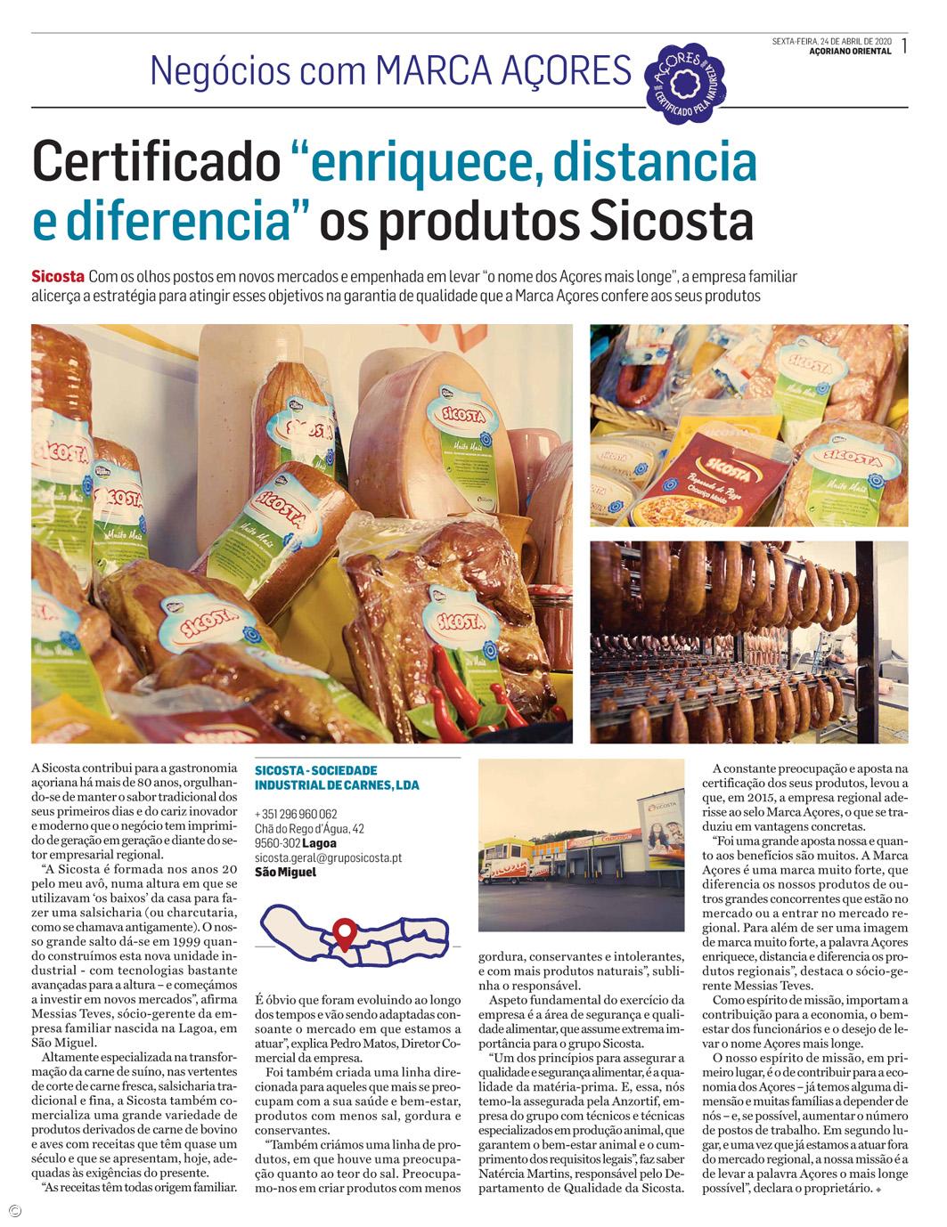 Suplemento Negócios com Marca Açores - abril – Imagem 1