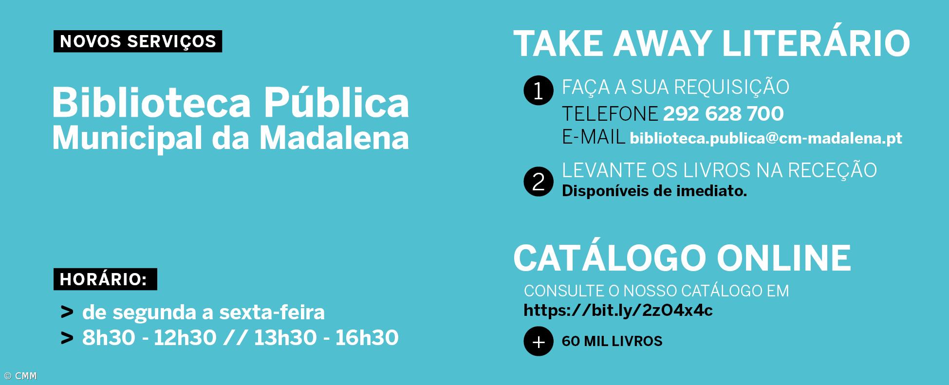 Biblioteca Municipal da Madalena reabre com serviço de 'take-away' Literário e catálogo online – Imagem 1