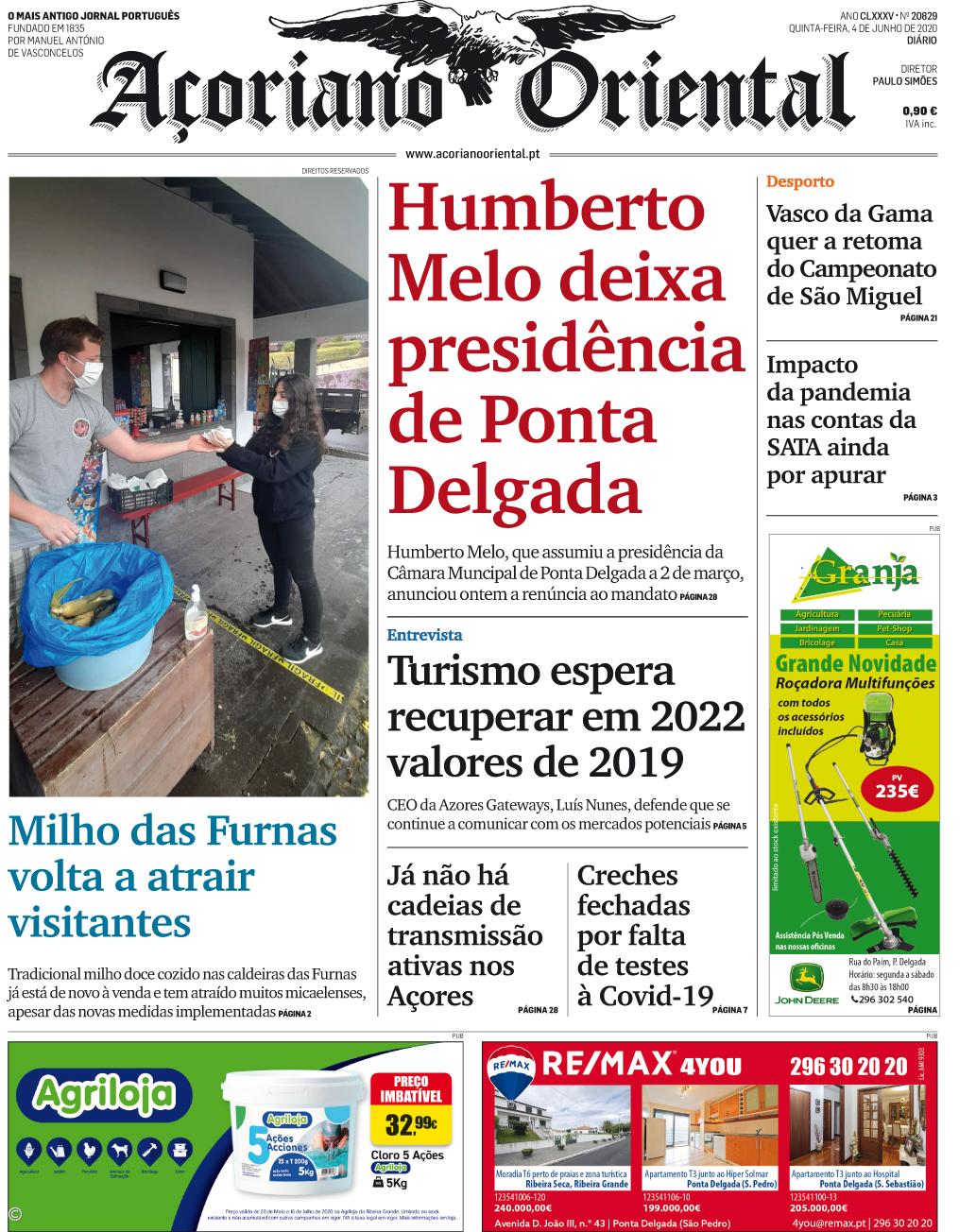 "Humberto Melo deixa presidência de Ponta Delgada" – Imagem 1