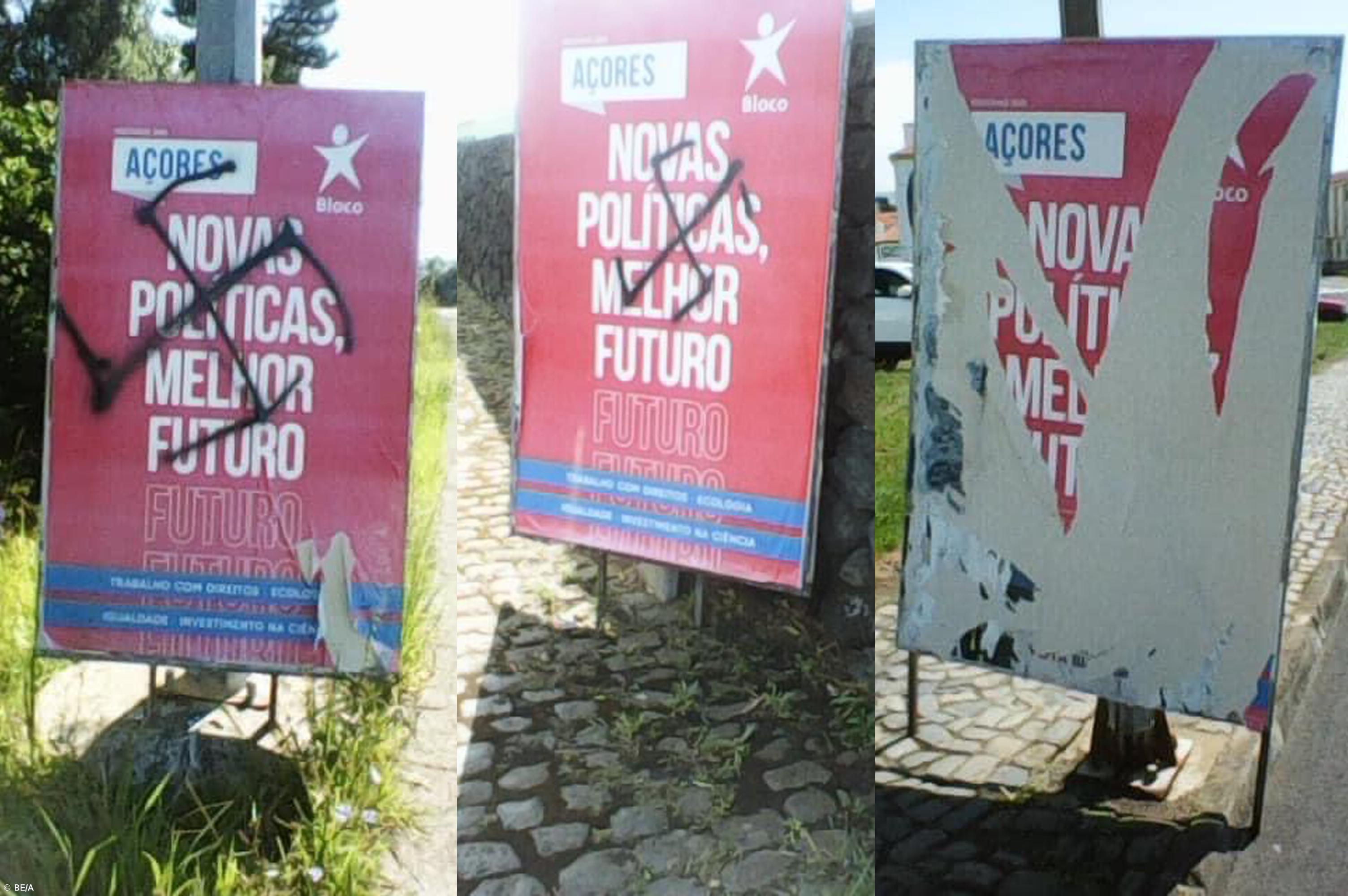 BE apresenta queixa por vandalização de cartazes com suásticas – Imagem 1