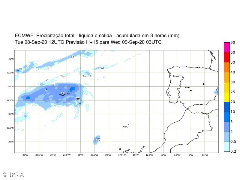 Grupos Central e Ocidental em aviso amarelo para precipitação – Imagem 1