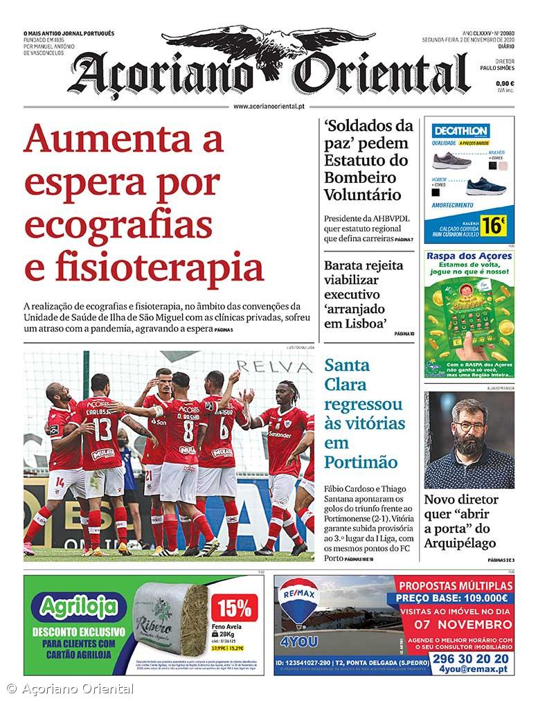 "Aumenta a espera por ecografias e fisioterapia" é a manchete do Açoriano Oriental  – Imagem 1