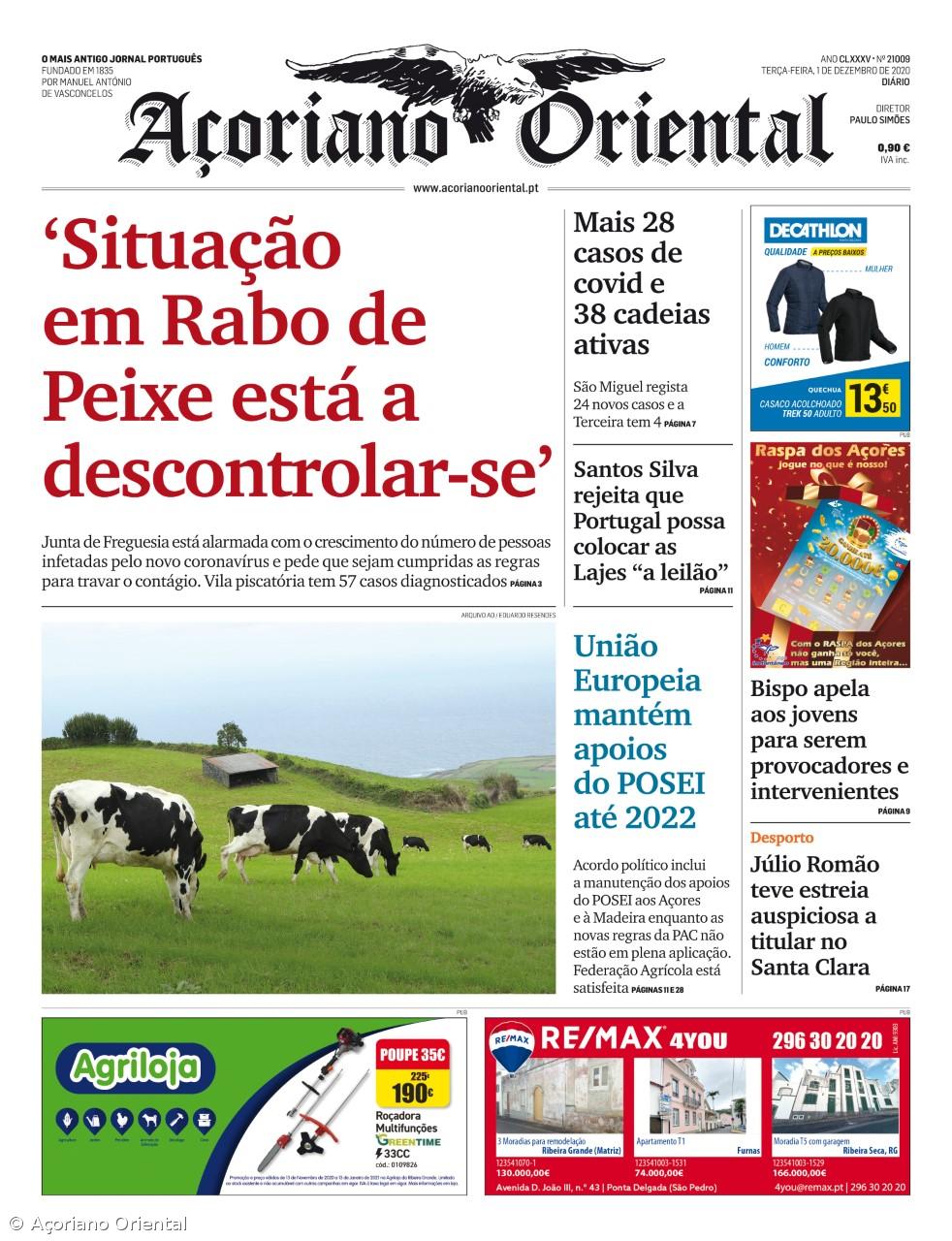 "'Situação em Rabo de Peixe está a descontrolar-se'" é a manchete do Açoriano Oriental  – Imagem 1