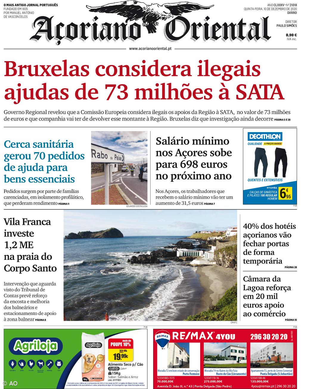 Bruxelas considera ilegais ajudas de 73 milhões à SATA – Imagem 1