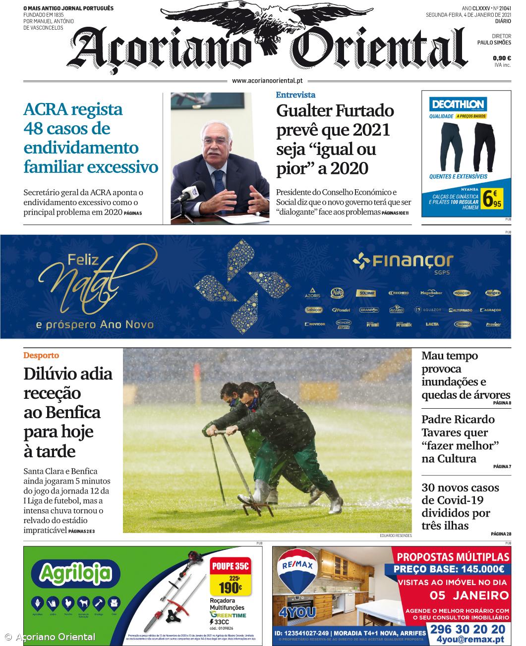 "ACRA regista 48 casos de endividamento familiar excessivo" é a manchete do Açoriano Oriental – Imagem 1