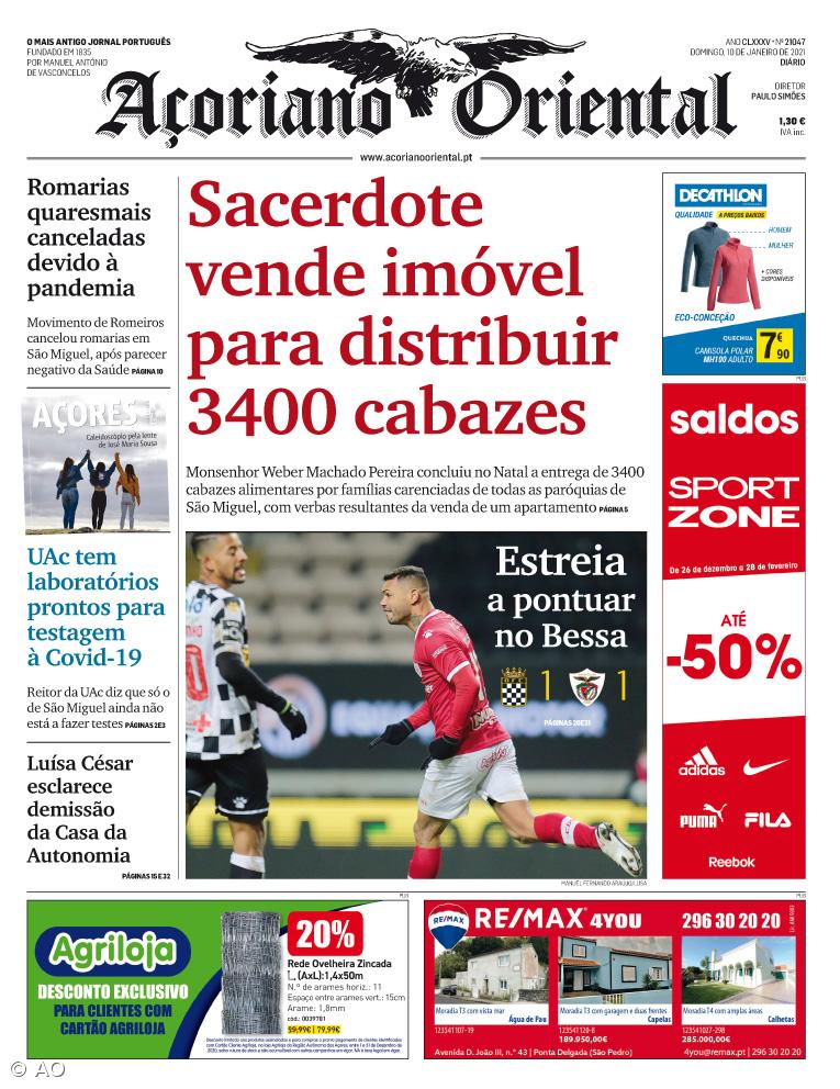 "Sacerdote vende imóvel para distribuir 3400 cabazes" é a manchete do Açoriano Oriental – Imagem 1