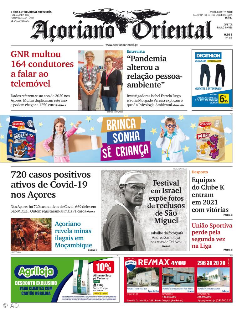 "GNR multou 164 condutores a falar ao telemóvel" é a manchete do Açoriano Oriental – Imagem 1