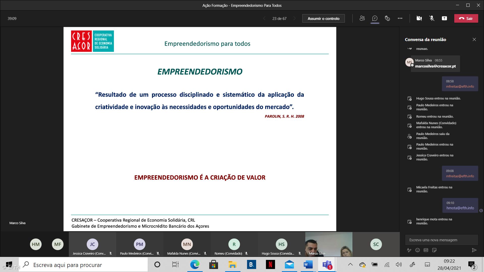 Formandos da EFTH participam em ação dinamizada pela CRESAÇOR – Imagem 1
