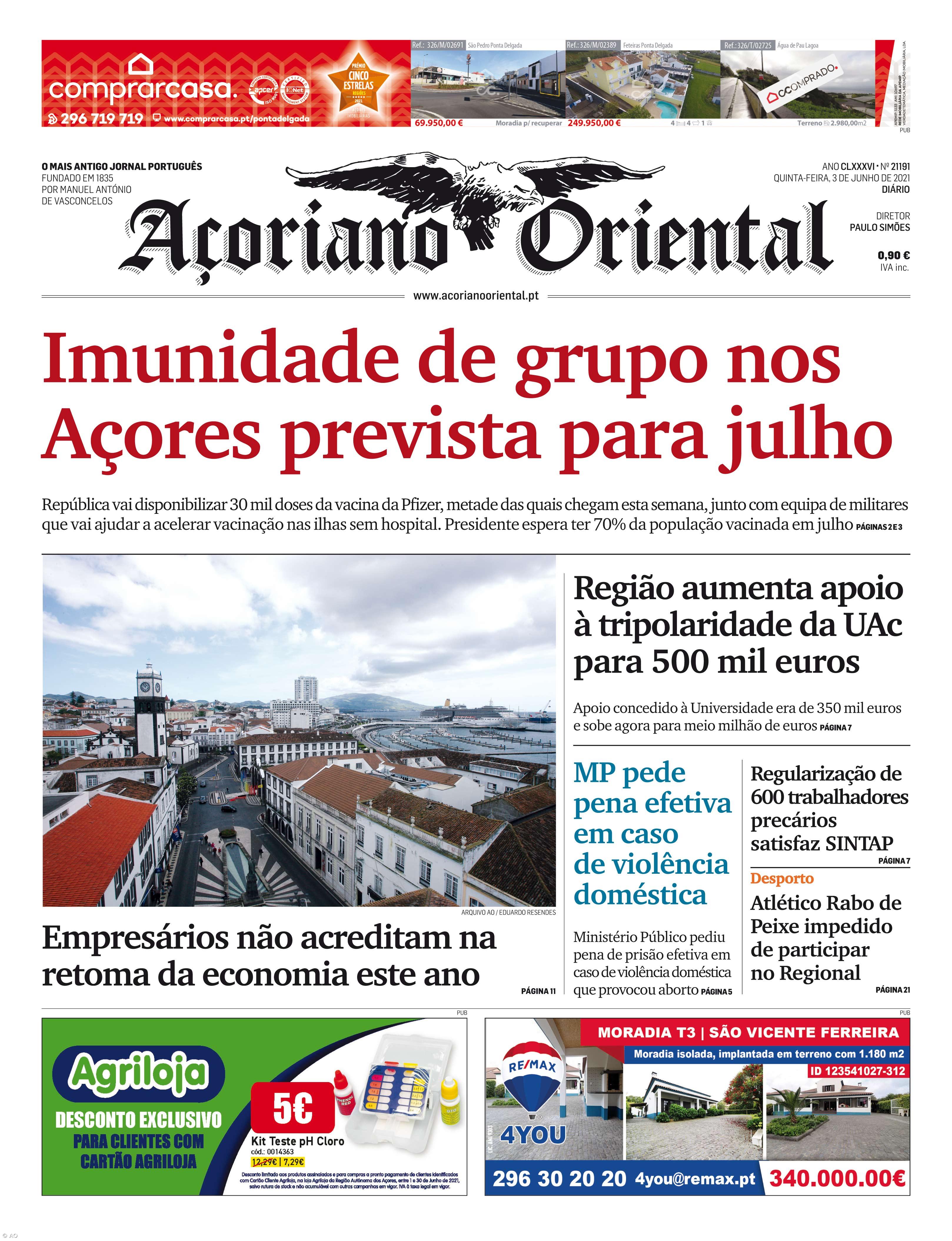 Imunidade de grupo para os Açores prevista para julho – Imagem 1