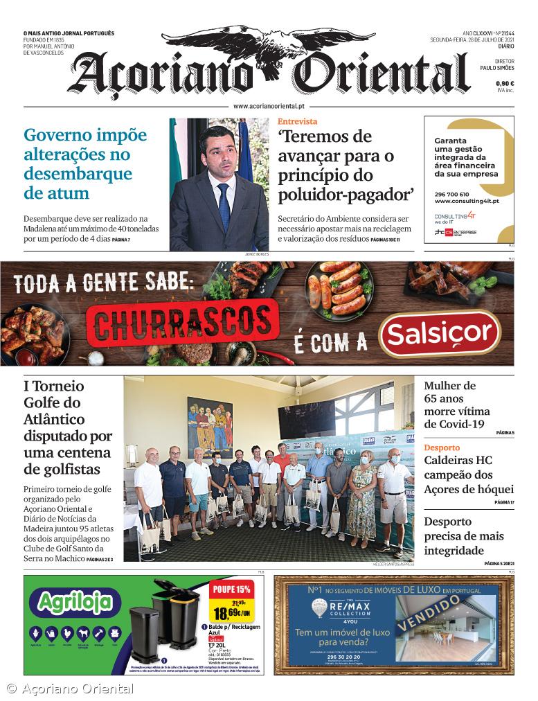 "Governo impõe alterações no desembarque de atum" é a manchete do Açoriano Oriental – Imagem 1