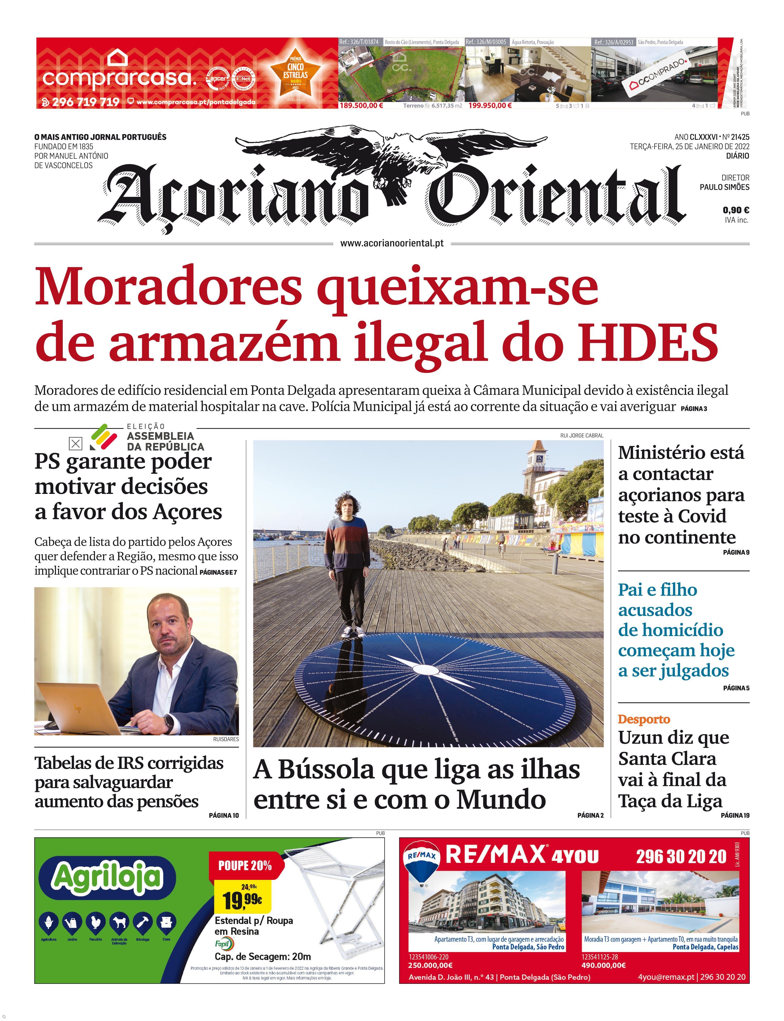 "Moradores queixam-se de armazém ilegal do HDES" é a manchete do Açoriano Oriental – Imagem 1