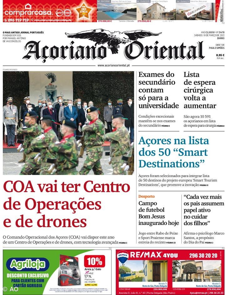 "COA vai ter Centro de Operações e de drones" é a manchete do Açoriano Oriental – Imagem 1